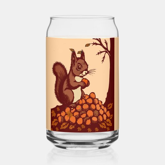 🐿️ Autumn Squirrel Can Shaped Glass Dosenglas (Rückseite)
