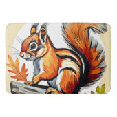 Autumn Squirrel Charm Design Badematte (Vorderseite)