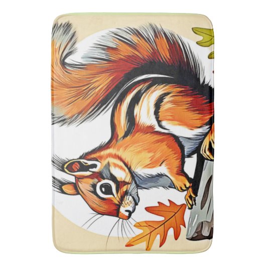 Autumn Squirrel Charm Design Badematte (Vorderseite Vertikal)