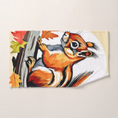 Autumn Squirrel Charm Design Badhandtuch Set (Handtuch)