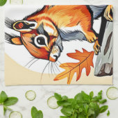 Autumn Squirrel Charm Design Geschirrtuch (Gefaltet)