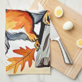 Autumn Squirrel Charm Design Geschirrtuch (Viertel Falte)