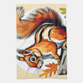 Autumn Squirrel Charm Design Geschirrtuch (Vertikal)
