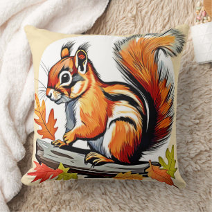 Autumn Squirrel Charm Design Kissen
