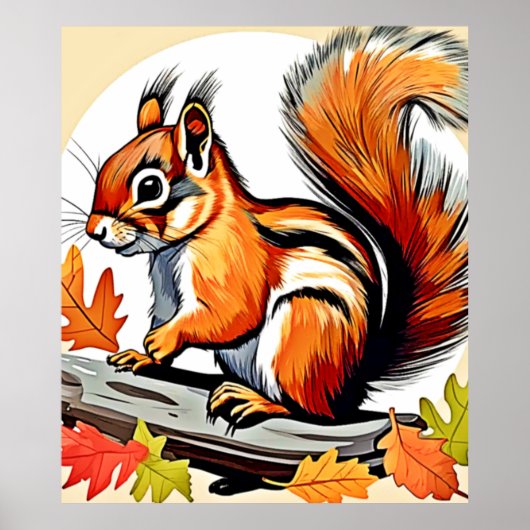 Autumn Squirrel Charm Design Poster (Vorne)