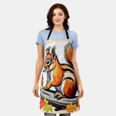 Autumn Squirrel Charm Design Schürze (Getragen)