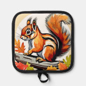 Autumn Squirrel Charm Design Topflappen (Vorderseite)