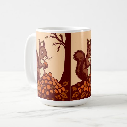 🐿️ Autumn Squirrel Classic Coffee Mug Kaffeetasse (Vorderseite Links)
