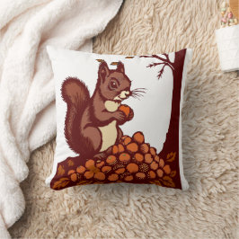 🐿️ Autumn Squirrel Decorative Pillow Kissen