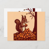 🐿️ Autumn Squirrel Invitation Card Einladung (Vorne/Hinten)