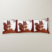 🐿️ Autumn Squirrel Long Pillow - Cozy Body Seitenschläferkissen (Rückseite)