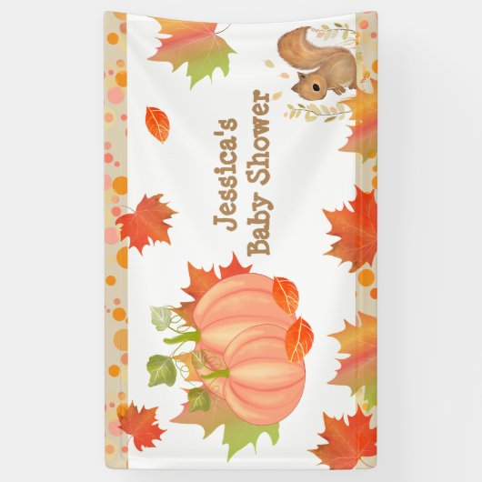 Autumn Squirrel Pumpkin Party Banner (Vertikal)
