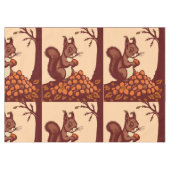 🐿️ Autumn Squirrel Tablecloth - Peach Tischdecke (Vorderseite (Horizontal))