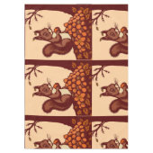 🐿️ Autumn Squirrel Tablecloth - Peach Tischdecke (Vorderseite)