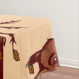 🐿️ Autumn Squirrel Tablecloth - Peach Tischdecke