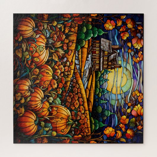 Autumn Stained Glass Puzzle (Horizontal)