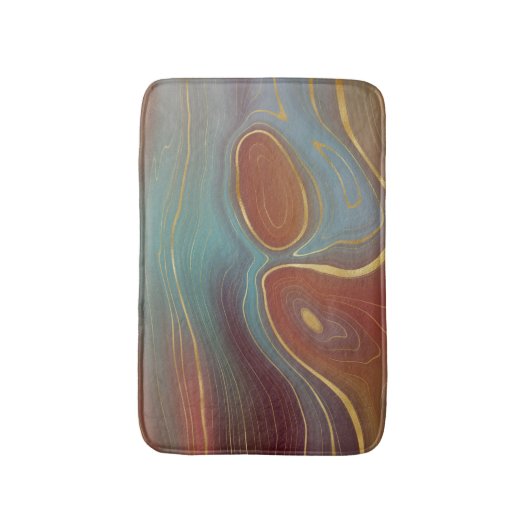 Autumn Strata | Terra Cotta Aquamarin und Gold Aga Badematte (Vorderseite Vertikal)