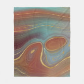 Autumn Strata | Terra Cotta Aquamarin und Gold Aga Fleecedecke (Vorderseite)