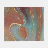 Autumn Strata | Terra Cotta Aquamarin und Gold Aga Fleecedecke (Vorderseite (Horizontal))