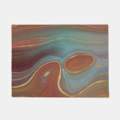 Autumn Strata | Terra Cotta Aquamarin und Gold Aga Fußmatte (Vorderseite)