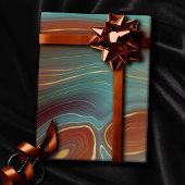 Autumn Strata | Terra Cotta Aquamarin und Gold Aga Geschenkpapier