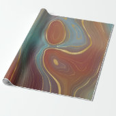 Autumn Strata | Terra Cotta Aquamarin und Gold Aga Geschenkpapier (Ungerollt)