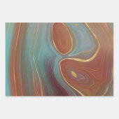 Autumn Strata | Terra Cotta Aquamarin und Gold Aga Geschenkpapier Set (Vorderseite)