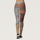 Autumn Strata | Terra Cotta Aquamarin und Gold Aga Leggings (Rückseite)