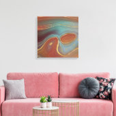 Autumn Strata | Terra Cotta Aquamarin und Gold Aga Leinwanddruck (Insitu (Wohnzimmer))