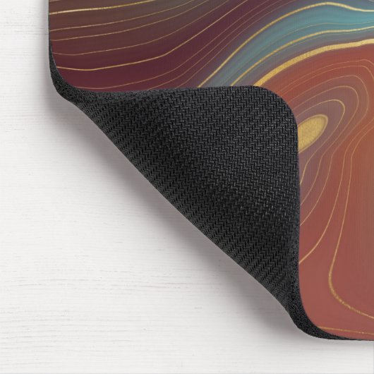 Autumn Strata | Terra Cotta Aquamarin und Gold Aga Mousepad (Ecke)
