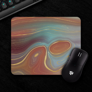 Autumn Strata   Terra Cotta Aquamarin und Gold Aga Mousepad