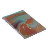 Autumn Strata | Terra Cotta Aquamarin und Gold Aga Notizblock (Rechte Seite)