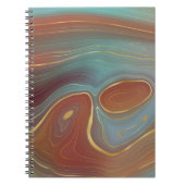 Autumn Strata | Terra Cotta Aquamarin und Gold Aga Notizblock (Vorderseite)