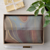 Autumn Strata | Terra Cotta Aquamarin und Gold Aga Seidenpapier (Geschenk)