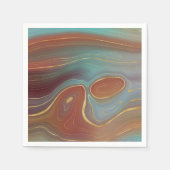 Autumn Strata | Terra Cotta Aquamarin und Gold Aga Serviette (Vorderseite)