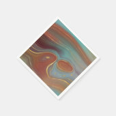 Autumn Strata | Terra Cotta Aquamarin und Gold Aga Serviette (Ecke)