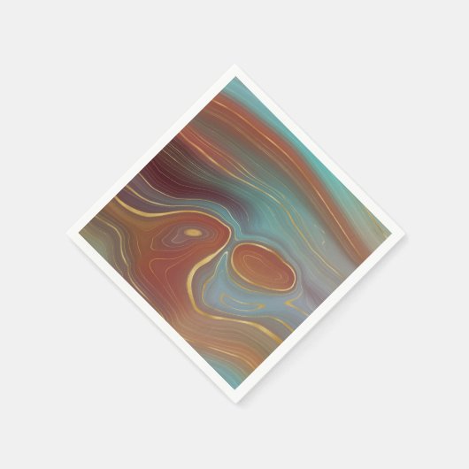 Autumn Strata | Terra Cotta Aquamarin und Gold Aga Serviette (Ecke)