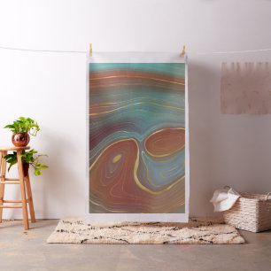 Autumn Strata   Terra Cotta Aquamarin und Gold Aga Stoff