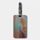 Autumn Strata | Terra Cotta Aquamarin und Gold Mon Gepäckanhänger (Rückseite vertikal)