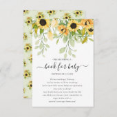 Autumn Sunflower Baby Showbook for Baby Begleitkarte (Vorne/Hinten)