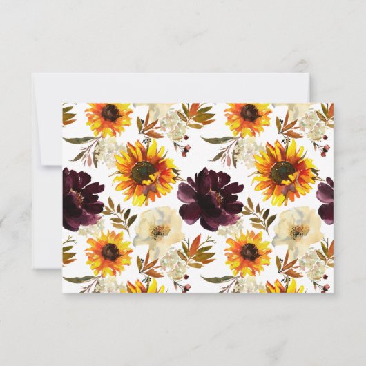 Autumn Sunflower Bloral Words of Wisdom Card Einladung (Rückseite)