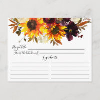 Autumn Sunflower Bouquet Floral Rezept Card