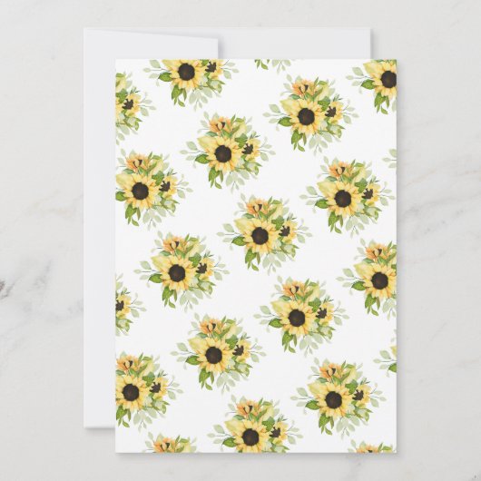 Autumn Sunflower Bridal Lingerie Dusche Einladung (Rückseite)