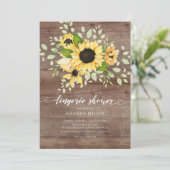 Autumn Sunflower Bridal Lingerie Dusche Einladung (Stehend Vorderseite)