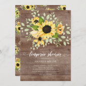 Autumn Sunflower Bridal Lingerie Dusche Einladung (Vorne/Hinten)