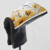 Autumn Sunflower Monogram Golf Headcover (3/4 Vorderseite)