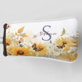 Autumn Sunflower Monogram Golf Headcover (Vorderseite)