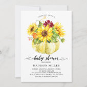 Autumn Sunflowers Pumpkin Baby Shower Einladung (Vorderseite)
