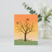 Autumn Sunset Post Card Postkarte (Stehend Vorderseite)