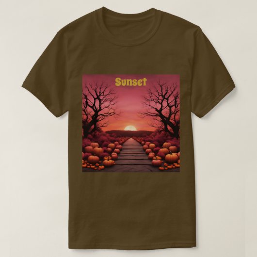 Autumn Sunset Pumpkins T - Shirt (Design vorne)